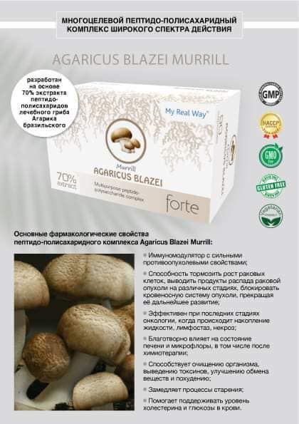 Agaricus Blazei Murrill forte ᐉ 70% экстракт гриба Агарика