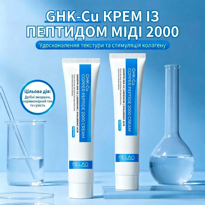 GHK-Cu ᐉ Антивозрастной крем для лица ᐉ С пептидами меди ᐉ Туба