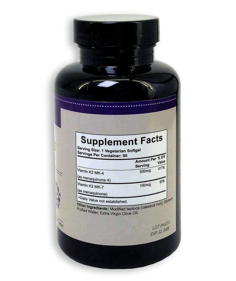 Vitamin K2 ᐉ MK-7 и MK-4 ᐉ Для усвоения кальция и минерализации костей