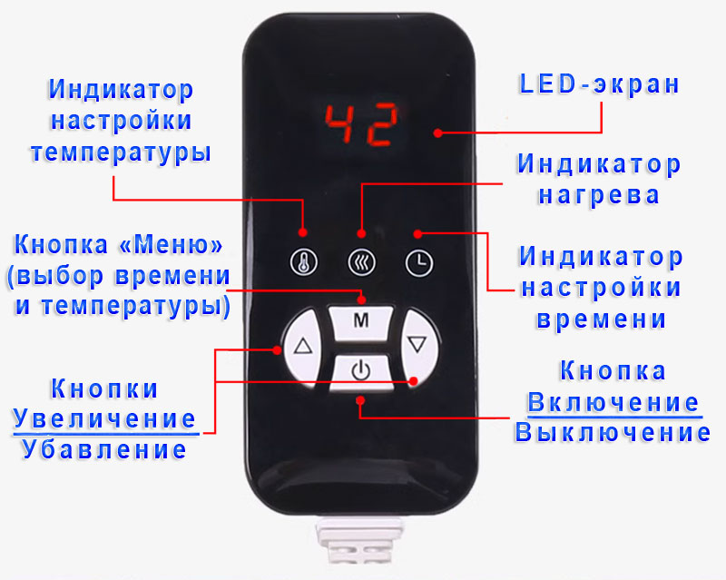 Подушка-полувалик Турманиевая С температурным пультом